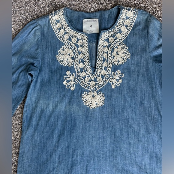 ZARA Woman Premium Denim Collection with V-neck size medium - Picture 6 of 11